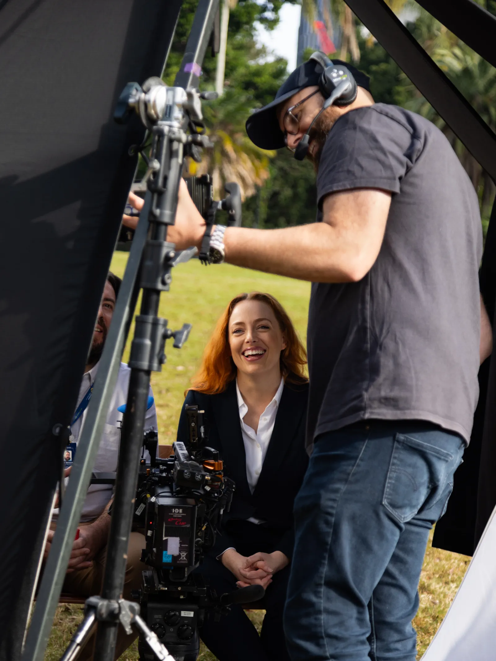 Director Sam Dunstan shares a preview of the shot with Jackie behind the scenes at Infor Pathway.