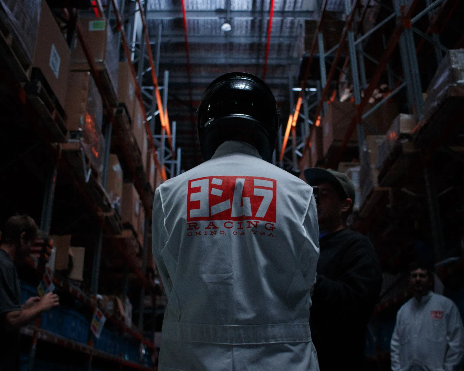 Yoshimura mascot relaxes between shots on the launch campaign with A1 and ShareStory